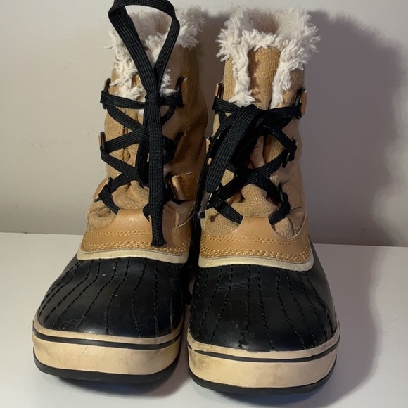 SOREL Tivoli Suede Buff Short LaceUp Snow Winter Boots Waterproof Insulated Sz 7 - Picture 3 of 9